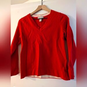 Banana Republic Cherry Red Sweater Extra Fine Merino Wool Blend Large Petite